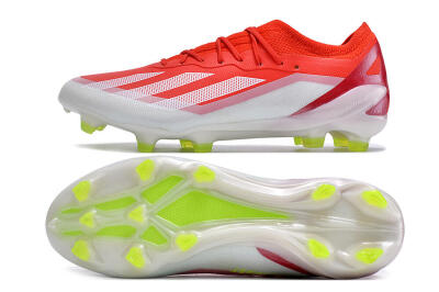 Men's Adidas X Crazyfast.1 FG Firm Ground Low-Tops Football Boots - Red/White/Yellow