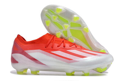 Men's Adidas X Crazyfast.1 FG Firm Ground Low-Tops Football Boots - Red/White/Yellow