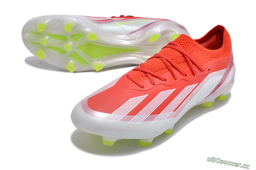 Men's Adidas X Crazyfast.1 FG Firm Ground Low-Tops Football Boots - Red/White/Yellow 3