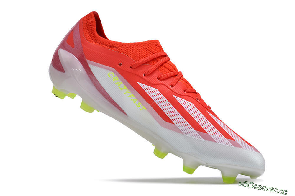 Men's Adidas X Crazyfast.1 FG Firm Ground Low-Tops Football Boots - Red/White/Yellow 4