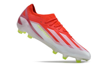 Men's Adidas X Crazyfast.1 FG Firm Ground Low-Tops Football Boots - Red/White/Yellow