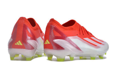 Men's Adidas X Crazyfast.1 FG Firm Ground Low-Tops Football Boots - Red/White/Yellow
