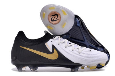 Men's Nike Phantom Luna Elite Low FG Firm Ground Low-Tops Football Boots - White/Black/Gold