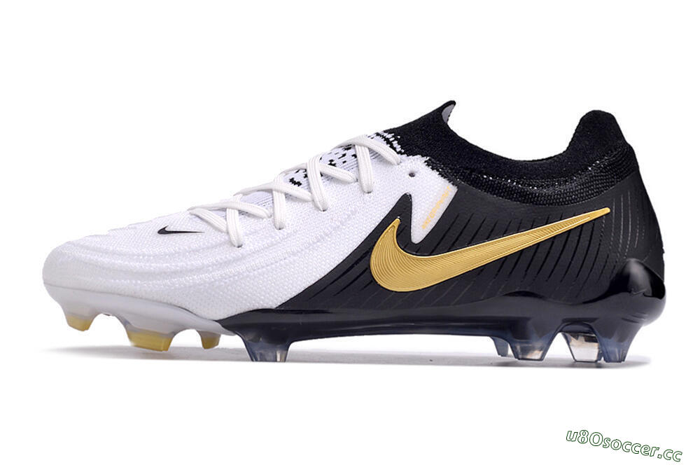 Men's Nike Phantom Luna Elite Low FG Firm Ground Low-Tops Football Boots - White/Black/Gold 0