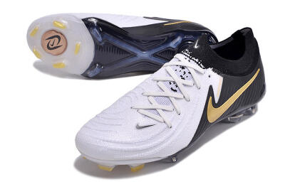 Men's Nike Phantom Luna Elite Low FG Firm Ground Low-Tops Football Boots - White/Black/Gold