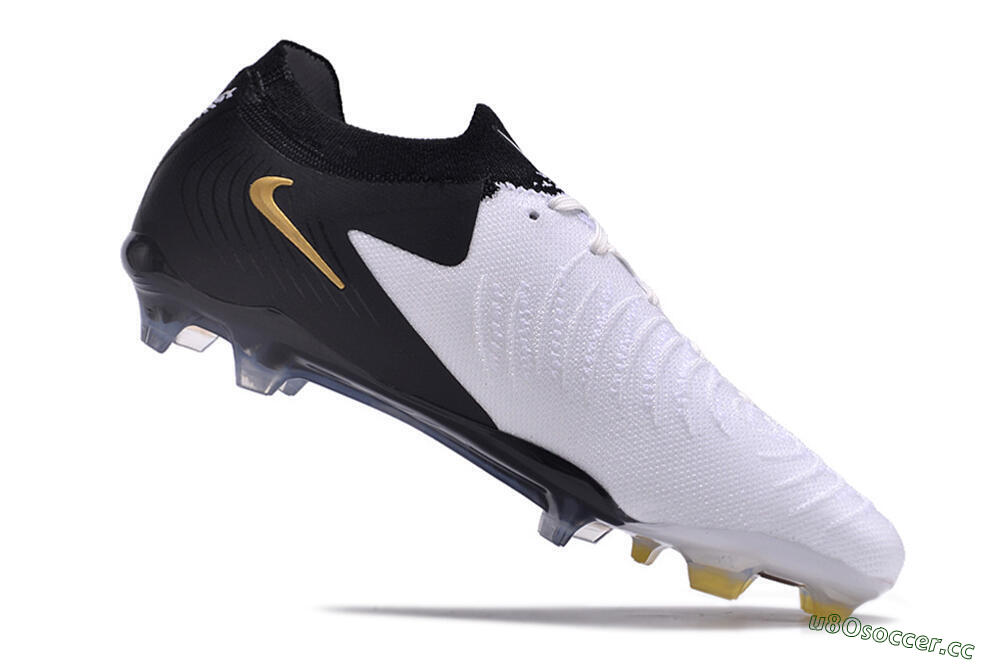 Men's Nike Phantom Luna Elite Low FG Firm Ground Low-Tops Football Boots - White/Black/Gold 4
