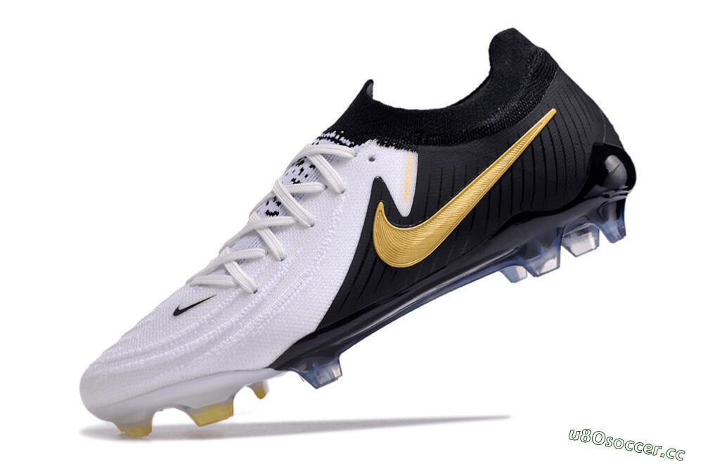 Men's Nike Phantom Luna Elite Low FG Firm Ground Low-Tops Football Boots - White/Black/Gold 5