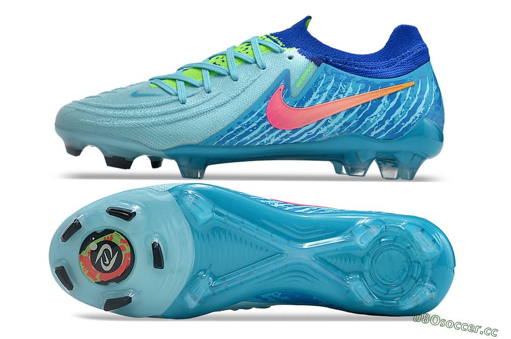Men's Nike Phantom Luna Elite FG Firm Ground Low-Tops Football Boots - Green/Pink/Orange 1