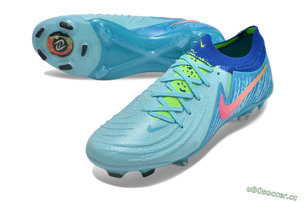 Men's Nike Phantom Luna Elite FG Firm Ground Low-Tops Football Boots - Green/Pink/Orange 3