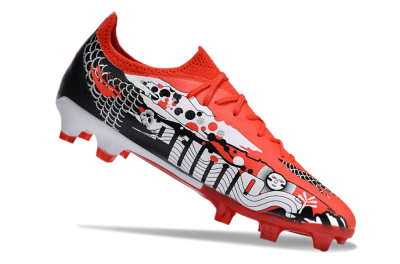 Men's Puma Ultra Ultimate FG Firm Ground Low-Tops Football Boots - Red/White/Black