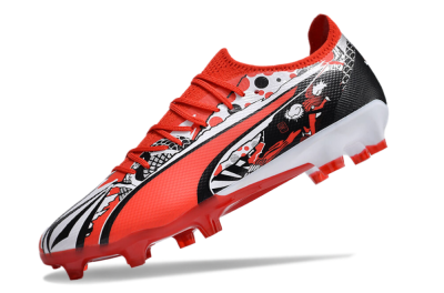 Men's Puma Ultra Ultimate FG Firm Ground Low-Tops Football Boots - Red/White/Black