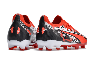 Men's Puma Ultra Ultimate FG Firm Ground Low-Tops Football Boots - Red/White/Black