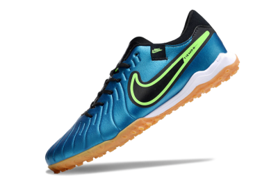 Men's Nike Tiempo Legend 10 Pro TF Artificial Turf Low-Tops Football Shoes - Jade/Black/Yellow