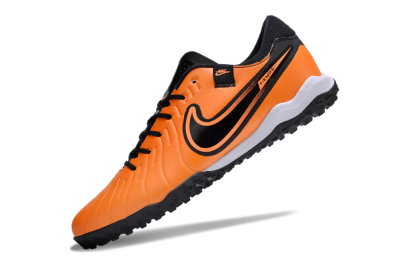 Men's Nike Tiempo Legend 10 Pro TF Artificial Turf Low-Tops Football Shoes - Orange/Black/White
