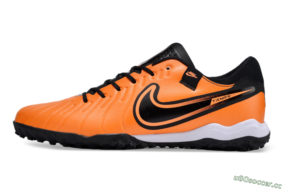 Men's Nike Tiempo Legend 10 Pro TF Artificial Turf Low-Tops Football Shoes - Orange/Black/White 0