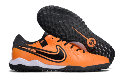 Men's Nike Tiempo Legend 10 Pro TF Artificial Turf Low-Tops Football Shoes - Orange/Black/White