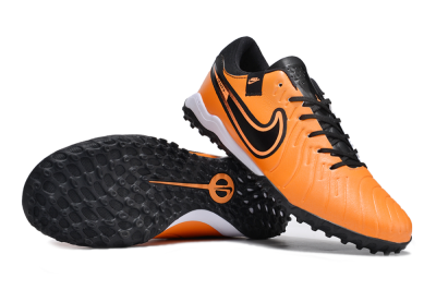 Men's Nike Tiempo Legend 10 Pro TF Artificial Turf Low-Tops Football Shoes - Orange/Black/White