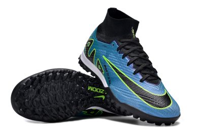 Unisex Nike Air Zoom Mercurial Superfly 9 Elite TF Artificial Turf High-Tops Football Shoes - Blue/Yellow/Black