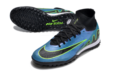 Unisex Nike Air Zoom Mercurial Superfly 9 Elite TF Artificial Turf High-Tops Football Shoes - Blue/Yellow/Black