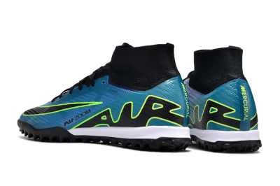 Unisex Nike Air Zoom Mercurial Superfly 9 Elite TF Artificial Turf High-Tops Football Shoes - Blue/Yellow/Black