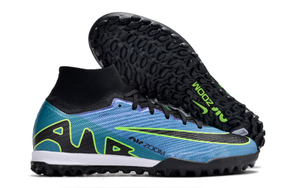 Unisex Nike Air Zoom Mercurial Superfly 9 Elite TF Artificial Turf High-Tops Football Shoes - Blue/Yellow/Black