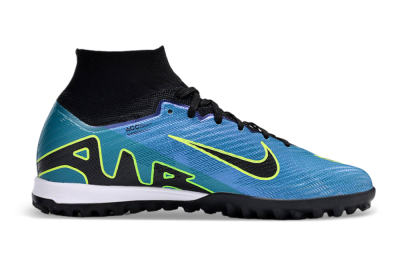 Unisex Nike Air Zoom Mercurial Superfly 9 Elite TF Artificial Turf High-Tops Football Shoes - Blue/Yellow/Black