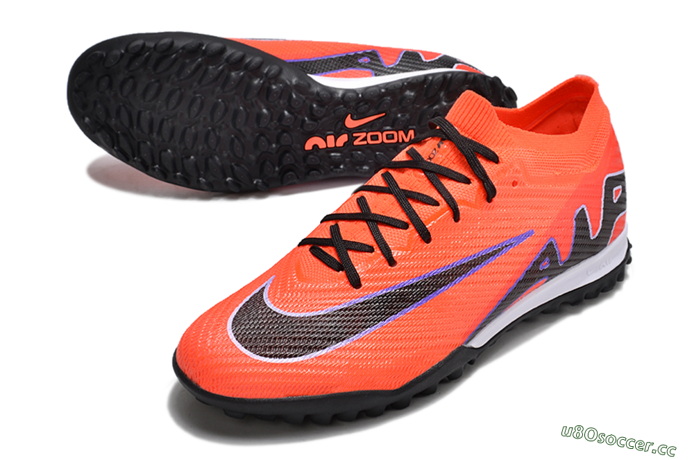 Unisex Nike Air Zoom Mercurial Vapor 15 Elite TF Artificial Turf Low-Tops Football Shoes - Red/Purple/Black 3