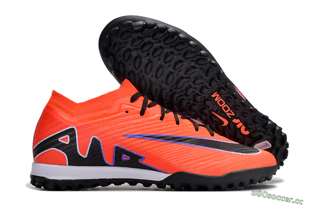 Unisex Nike Air Zoom Mercurial Vapor 15 Elite TF Artificial Turf Low-Tops Football Shoes - Red/Purple/Black 2