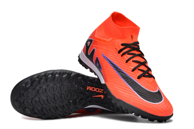 Unisex Nike Air Zoom Mercurial Superfly 9 Elite TF Artificial Turf High-Tops Football Shoes - Red/Purple/Black