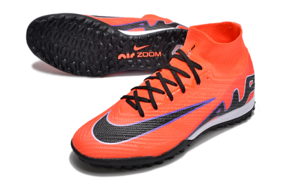 Unisex Nike Air Zoom Mercurial Superfly 9 Elite TF Artificial Turf High-Tops Football Shoes - Red/Purple/Black