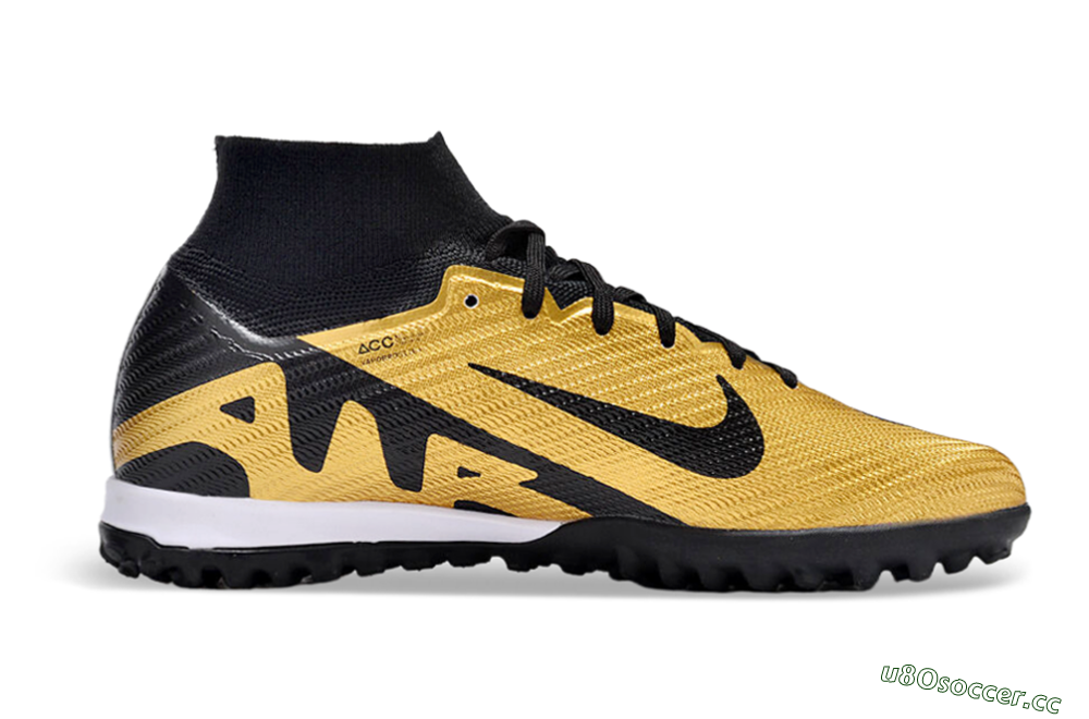 Unisex Nike Air Zoom Mercurial Superfly 9 Elite TF Artificial Turf High-Tops Football Shoes - Gold/Black/White 4