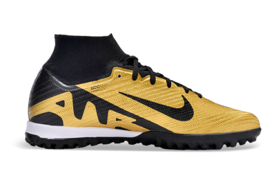 Unisex Nike Air Zoom Mercurial Superfly 9 Elite TF Artificial Turf High-Tops Football Shoes - Gold/Black/White
