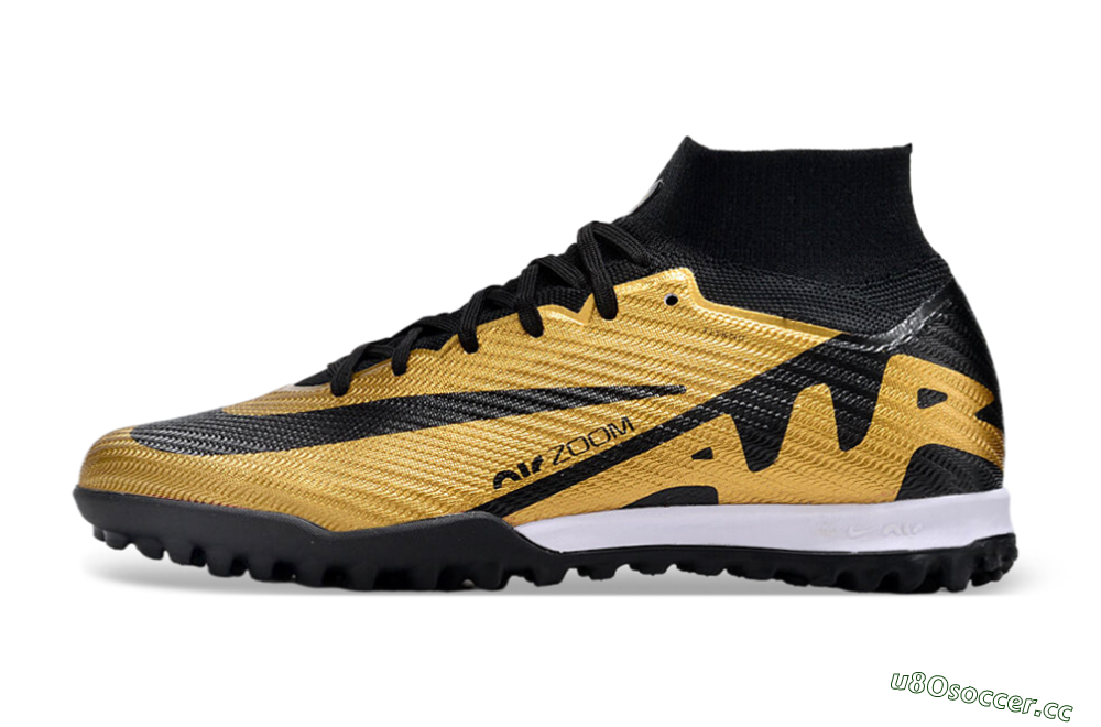 Unisex Nike Air Zoom Mercurial Superfly 9 Elite TF Artificial Turf High-Tops Football Shoes - Gold/Black/White 0