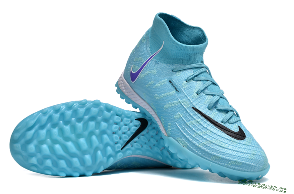 Unisex Nike Phantom Luna 2 Elite TF Artificial Turf High-Tops Football Shoes - Jade/Purple/Black/White 3