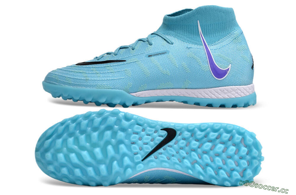 Unisex Nike Phantom Luna 2 Elite TF Artificial Turf High-Tops Football Shoes - Jade/Purple/Black/White 1
