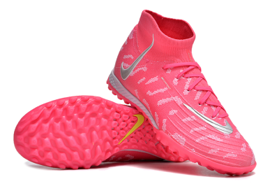 Unisex Nike Phantom Luna 2 Elite TF Artificial Turf High-Tops Football Shoes - Pink/Silver/White