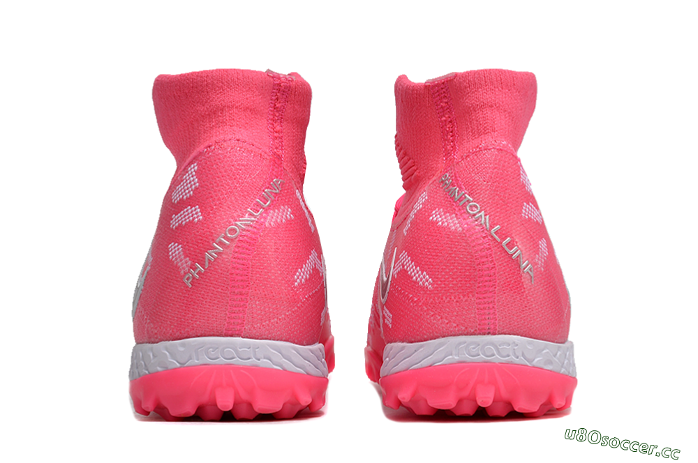 Unisex Nike Phantom Luna 2 Elite TF Artificial Turf High-Tops Football Shoes - Pink/Silver/White 5