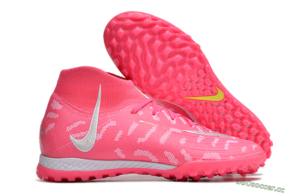 Unisex Nike Phantom Luna 2 Elite TF Artificial Turf High-Tops Football Shoes - Pink/Silver/White 2