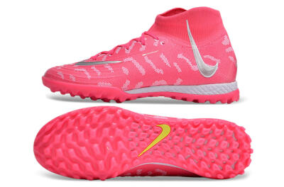 Unisex Nike Phantom Luna 2 Elite TF Artificial Turf High-Tops Football Shoes - Pink/Silver/White