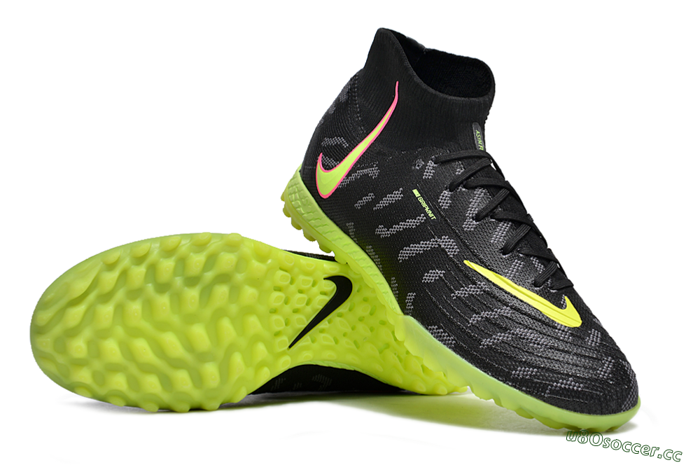 Unisex Nike Phantom Luna 2 Elite TF Artificial Turf High-Tops Football Shoes - Black/Yellow/Pink 3