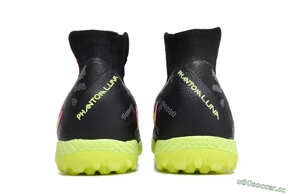 Unisex Nike Phantom Luna 2 Elite TF Artificial Turf High-Tops Football Shoes - Black/Yellow/Pink 4