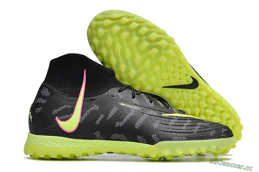 Unisex Nike Phantom Luna 2 Elite TF Artificial Turf High-Tops Football Shoes - Black/Yellow/Pink 2