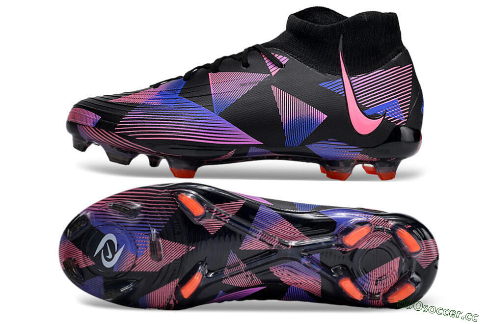 Men's Nike Phantom Luna Elite FG Firm Ground High-Tops Football Boots - Black/Pink/Blue/Orange 1