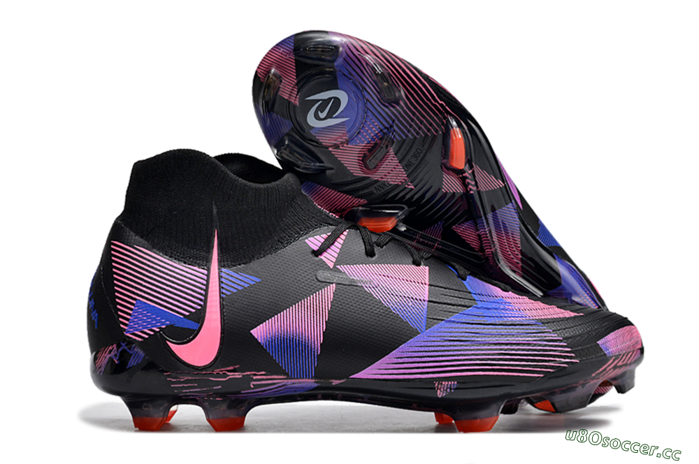 Men's Nike Phantom Luna Elite FG Firm Ground High-Tops Football Boots - Black/Pink/Blue/Orange 2