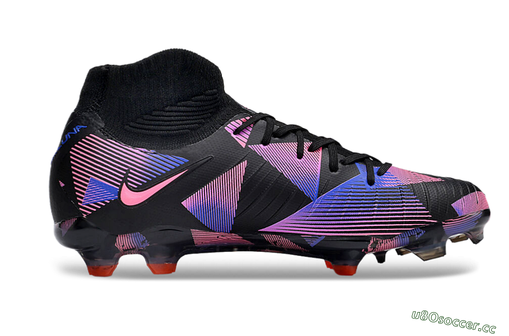 Men's Nike Phantom Luna Elite FG Firm Ground High-Tops Football Boots - Black/Pink/Blue/Orange 4