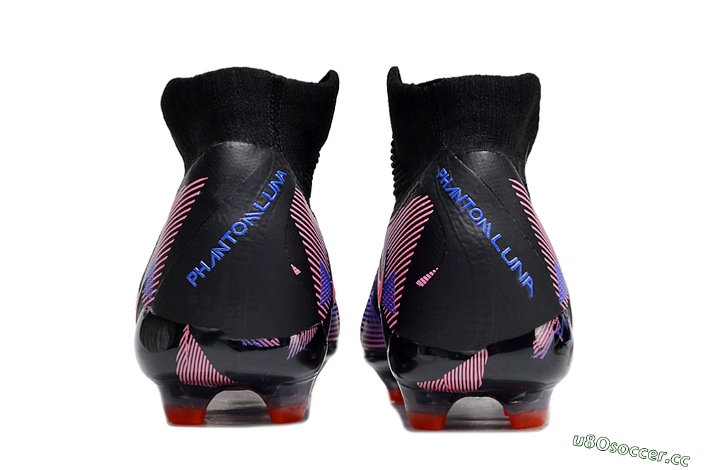 Men's Nike Phantom Luna Elite FG Firm Ground High-Tops Football Boots - Black/Pink/Blue/Orange 6