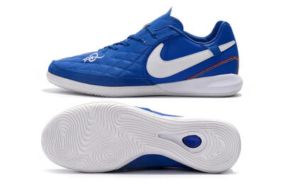 Men's Nike TiempoX Finale IC Indoor & Futsal Low-Tops Football Shoes - Blue/White