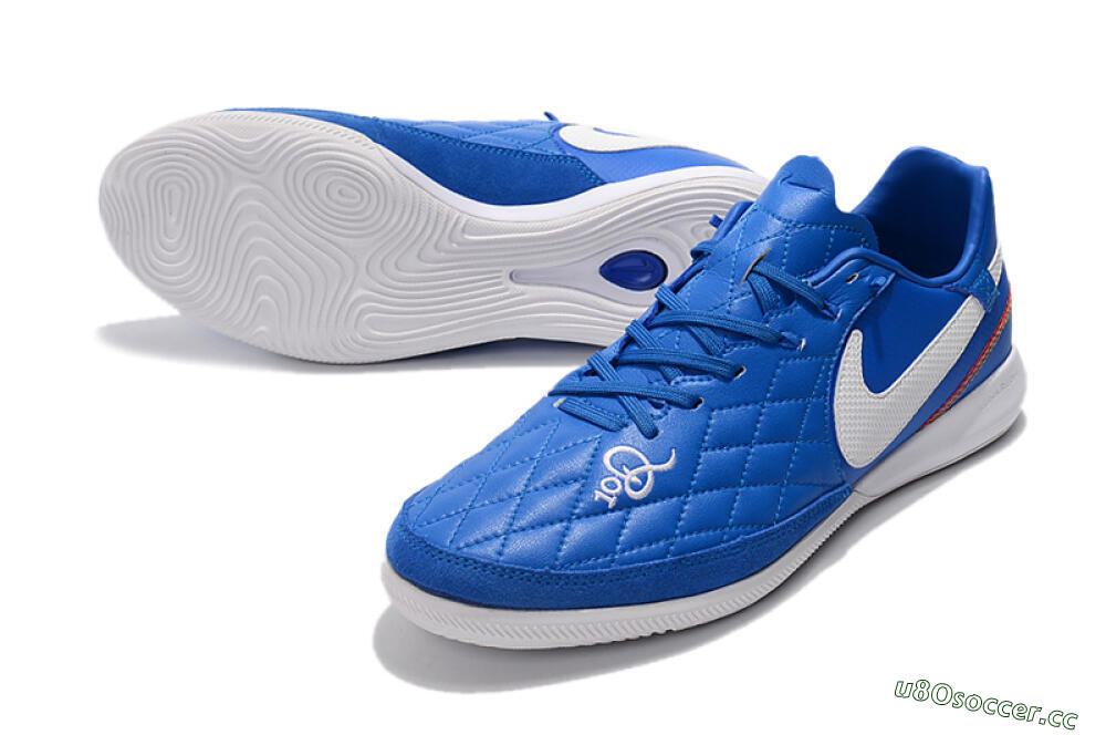 Men's Nike TiempoX Finale IC Indoor & Futsal Low-Tops Football Shoes - Blue/White 3