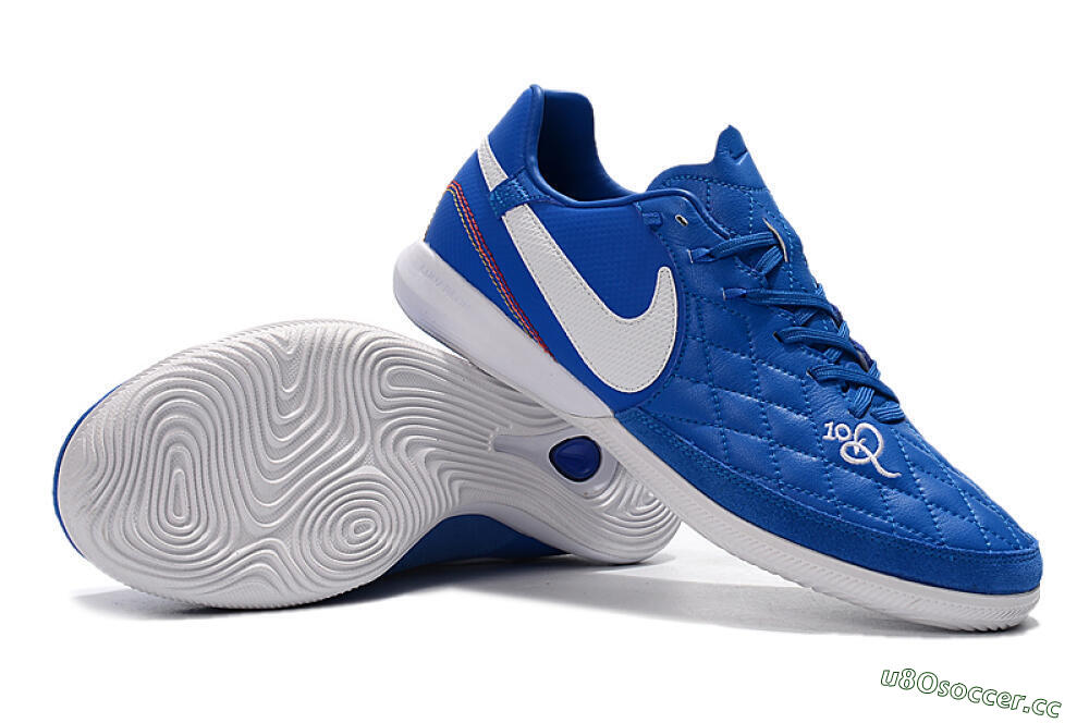 Men's Nike TiempoX Finale IC Indoor & Futsal Low-Tops Football Shoes - Blue/White 4