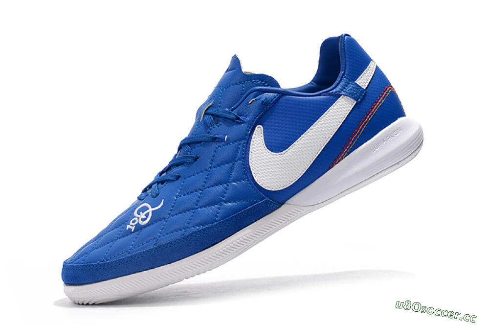 Men's Nike TiempoX Finale IC Indoor & Futsal Low-Tops Football Shoes - Blue/White 8